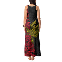 Papua New Guinea Sandaun Province Tank Maxi Dress PNG Birds Of Paradise Polynesian Arty Style LT03 - Polynesian Pride