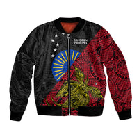 Personalised Papua New Guinea Sandaun Province Bomber Jacket PNG Birds Of Paradise Polynesian Arty Style LT03 Unisex Red - Polynesian Pride