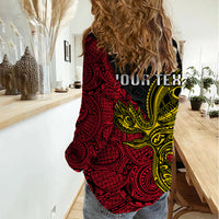 Personalised Papua New Guinea Sandaun Province Women Casual Shirt PNG Birds Of Paradise Polynesian Arty Style LT03 - Polynesian Pride