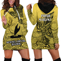 Papua New Guinea National Capital District Hoodie Dress PNG Birds Of Paradise Polynesian Arty Style LT03 - Polynesian Pride