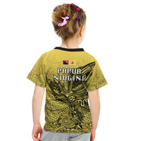 Papua New Guinea National Capital District Kid T Shirt PNG Birds Of Paradise Polynesian Arty Style LT03 - Polynesian Pride