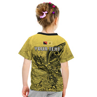 Personalised Papua New Guinea National Capital District Kid T Shirt PNG Birds Of Paradise Polynesian Arty Style LT03 - Polynesian Pride