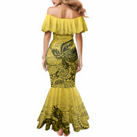 Personalised Papua New Guinea National Capital District Mermaid Dress PNG Birds Of Paradise Polynesian Arty Style LT03 - Polynesian Pride