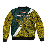 Personalised Papua New Guinea Jiwaka Province Sleeve Zip Bomber Jacket PNG Birds Of Paradise Polynesian Arty Style LT03 - Polynesian Pride