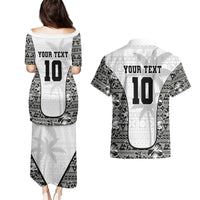 Custom Fiji Pacific Rugby 2024 Couples Matching Puletasi and Hawaiian Shirt Tapa Tribal and Fijian Masi Pattern LT03 - Polynesian Pride