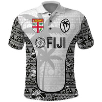 Custom Fiji Pacific Rugby 2024 Polo Shirt Tapa Tribal and Fijian Masi Pattern LT03 White - Polynesian Pride