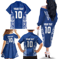 Custom Samoa Pacific Rugby 2024 Family Matching Off The Shoulder Long Sleeve Dress and Hawaiian Shirt Polynesian Pacific Tribal Pattern