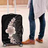 Hawaiian Tropical Plumeria Art Polynesian Tattoo Luggage Cover Grayscale Color LT03 Black - Polynesian Pride
