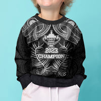 Custom New Zealand Rugby Kid Ugly Christmas Sweater Aotearoa Champion Cup History with Silver Fern LT03 - Polynesian Pride