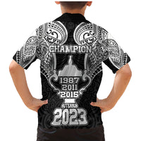 New Zealand Rugby Family Matching Mermaid Dress and Hawaiian Shirt Aotearoa Champion Cup History with Haka Dance LT03 - Polynesian Pride