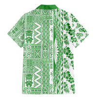 Hawaii Family Matching Mermaid Dress and Hawaiian Shirt Aloha Tropical Plants Tribal Pattern Green Version LT03 - Polynesian Pride