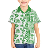 Hawaii Hawaiian Shirt Aloha Tropical Plants Tribal Pattern Green Version LT03 - Polynesian Pride
