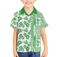 Hawaii Hawaiian Shirt Aloha Tropical Plants Tribal Pattern Green Version LT03 - Polynesian Pride