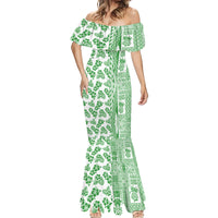 Hawaii Mermaid Dress Aloha Tropical Plants Tribal Pattern Green Version LT03 - Polynesian Pride
