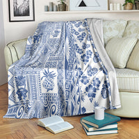Hawaii Blanket Aloha Tropical Plants Tribal Pattern Blue Version LT03 - Polynesian Pride
