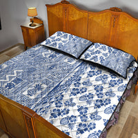 Hawaii Quilt Bed Set Aloha Tropical Plants Tribal Pattern Blue Version LT03 - Polynesian Pride