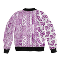 Hawaii Bomber Jacket Aloha Tropical Plants Tribal Pattern Pink Version LT03 - Polynesian Pride