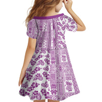 Hawaii Family Matching Off Shoulder Short Dress and Hawaiian Shirt Aloha Tropical Plants Tribal Pattern Pink Version LT03 - Polynesian Pride