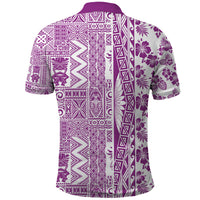 Hawaii Polo Shirt Aloha Tropical Plants Tribal Pattern Pink Version LT03 - Polynesian Pride