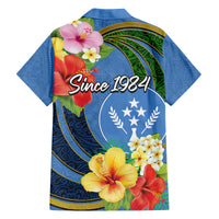 Kosrae Constitution Day Family Matching Off Shoulder Long Sleeve Dress and Hawaiian Shirt Hibiscus Mix Maori Tattoo Pattern LT03 - Polynesian Pride