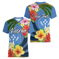 Kosrae Women V Neck T Shirt Hibiscus Mix Maori Tattoo Pattern LT03 - Polynesian Pride