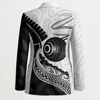 Personalised Aotearoa Lawn Bowls Blazer Maori and Silver Fern Half Style LT03 - Polynesian Pride