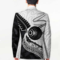 Personalised Aotearoa Lawn Bowls Blazer Maori and Silver Fern Half Style LT03 - Polynesian Pride