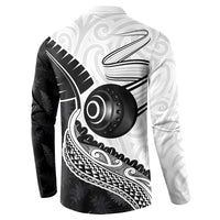 Personalised Aotearoa Lawn Bowls Button Sweatshirt Maori and Silver Fern Half Style LT03 - Polynesian Pride