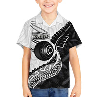 Personalised Aotearoa Lawn Bowls Family Matching Tank Maxi Dress and Hawaiian Shirt Maori and Silver Fern Half Style - Polynesian Pride