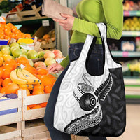 Personalised Aotearoa Lawn Bowls Grocery Bag Maori and Silver Fern Half Style LT03 - Polynesian Pride