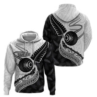 Personalised Aotearoa Lawn Bowls Hoodie Maori and Silver Fern Half Style LT03 - Polynesian Pride