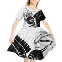 Personalised Aotearoa Lawn Bowls Kid Short Sleeve Dress Maori and Silver Fern Half Style LT03 - Polynesian Pride