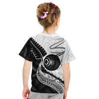 Personalised Aotearoa Lawn Bowls Kid T Shirt Maori and Silver Fern Half Style LT03 - Polynesian Pride