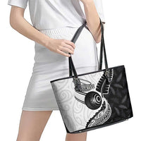 Personalised Aotearoa Lawn Bowls Leather Tote Bag Maori and Silver Fern Half Style LT03 - Polynesian Pride