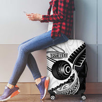 Personalised Aotearoa Lawn Bowls Luggage Cover Maori and Silver Fern Half Style LT03 - Polynesian Pride