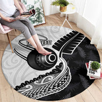 Personalised Aotearoa Lawn Bowls Round Carpet Maori and Silver Fern Half Style LT03 - Polynesian Pride