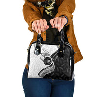 Personalised Aotearoa Lawn Bowls Shoulder Handbag Maori and Silver Fern Half Style LT03 One Size White - Polynesian Pride