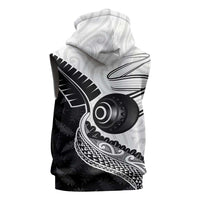 Personalised Aotearoa Lawn Bowls Sleeveless Zip Hoodie Maori and Silver Fern Half Style LT03 - Polynesian Pride