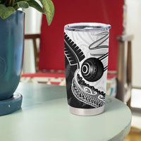Personalised Aotearoa Lawn Bowls Tumbler Cup Maori and Silver Fern Half Style LT03 - Polynesian Pride