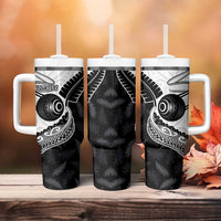 Personalised Aotearoa Lawn Bowls Tumbler With Handle Maori and Silver Fern Half Style LT03 - Polynesian Pride