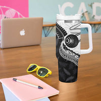 Personalised Aotearoa Lawn Bowls Tumbler With Handle Maori and Silver Fern Half Style LT03 - Polynesian Pride