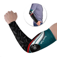 Personalised Aotearoa Lawn Bowls Arm Sleeves Maori and Silver Fern Sporty Style Teal Color LT03 Set of 2 Teal - Polynesian Pride