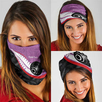 Personalised Aotearoa Lawn Bowls Neck Gaiter Maori and Silver Fern Sporty Style Pink Color LT03 - Polynesian Pride