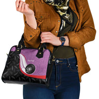 Personalised Aotearoa Lawn Bowls Shoulder Handbag Maori and Silver Fern Sporty Style Pink Color LT03 - Polynesian Pride