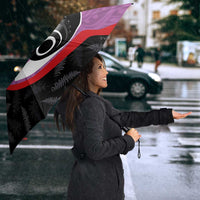 Personalised Aotearoa Lawn Bowls Umbrella Maori and Silver Fern Sporty Style Pink Color LT03 - Polynesian Pride