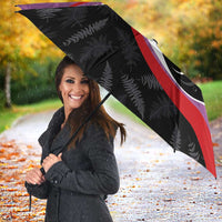 Personalised Aotearoa Lawn Bowls Umbrella Maori and Silver Fern Sporty Style Pink Color LT03 - Polynesian Pride
