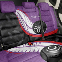 Personalised Aotearoa Lawn Bowls Back Car Seat Cover Maori and Silver Fern Sporty Style Purple Color - Polynesian Pride