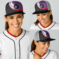 Aotearoa Lawn Bowls Baseball Net Cap Maori and Silver Fern Sporty Style Purple Color LT03 - Polynesian Pride