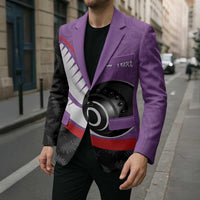 Personalised Aotearoa Lawn Bowls Blazer Maori and Silver Fern Sporty Style Purple Color LT03 - Polynesian Pride