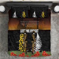 New Zealand and Australia ANZAC Day Bedding Set Soldier and Last Post Camouflage Pattern LT03 Black - Polynesian Pride
